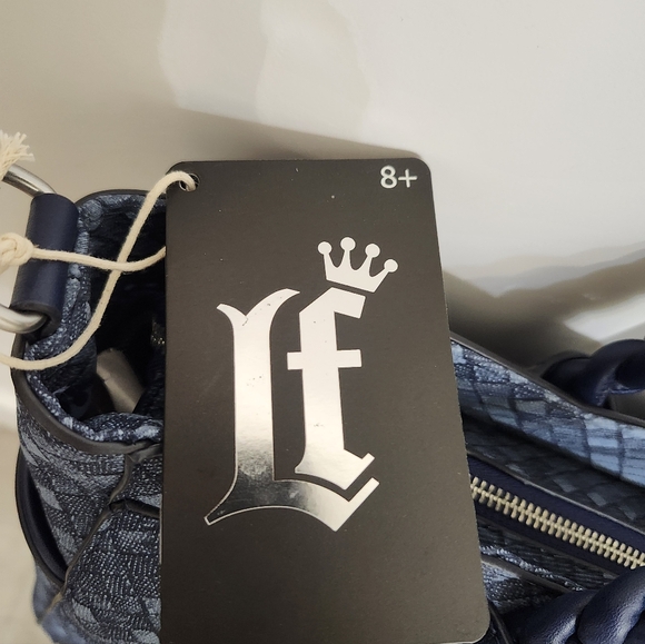 Loungefly Faux Denim Convertible Tote-Backpack NWT - Picture 4 of 11